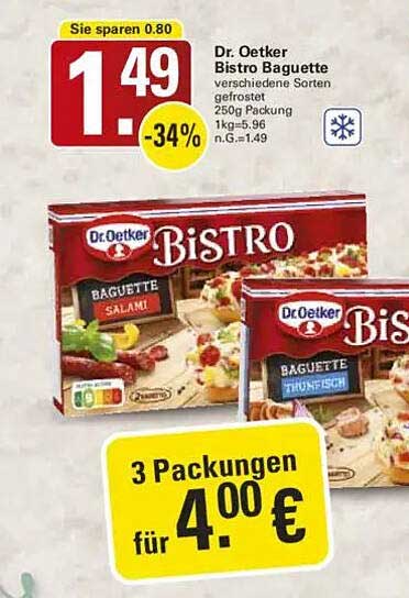 Dr. Oetker Bistro Baguette - verschiedene Sorten gefrostet