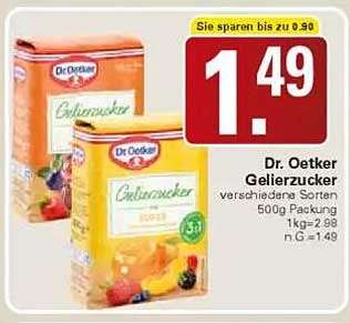 Dr. Oetker Gelierzucker verschiedene Sorten 500g