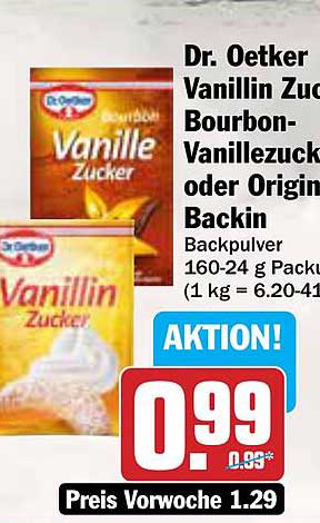 Dr. Oetker Vanillin Zucker oder Bourbon-Vanillezucker 160 g