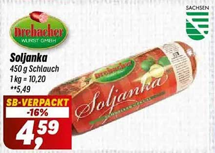 Drehbacher Soljanka im 450 g Schlauch - frisch und herzhaft!
