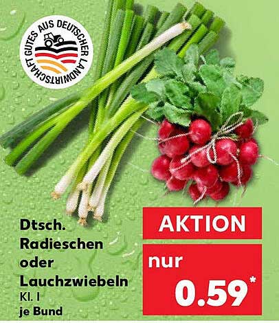 Dtsch. Radieschen oder Lauchzwiebeln, Kl. I je Bund