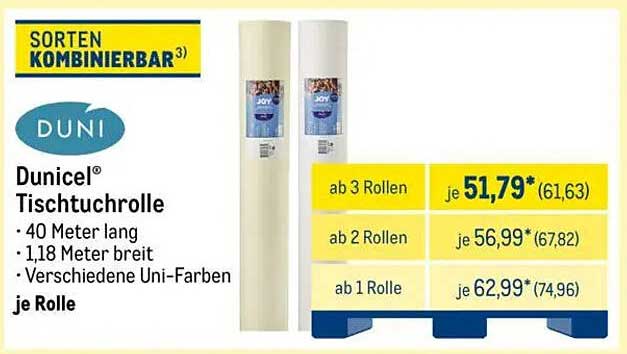Dunisel® Tischdeckenrolle von DUNI - Ab 3 Rollen je 51,79 €