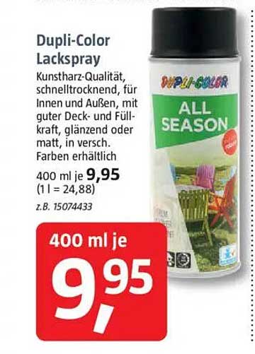 Dupli-Color Lackspray – Kunstharz-Qualität für alle Jahreszeiten