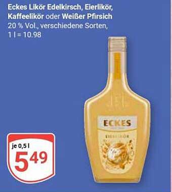 Eckes Likör Edelkirsch, Eierlikör, Kaffeelikör oder Weißer Pfirsich