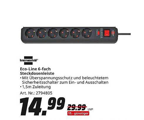 Eco-Line 6-fach Steckdosenleiste