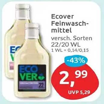 Ecover Feinwaschmittel - verschiedene Sorten 22/20 WL