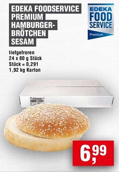 EDEKA FOOD SERVICE Premium Hamburger-Brötchen Sesam 24 x 80 g