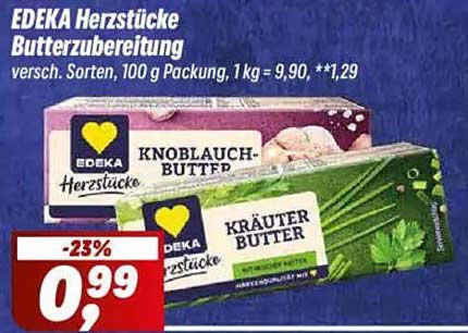 EDEKA Herzstücke Butterzubereitung - Knoblauch- und Kräuterbutter 100 g