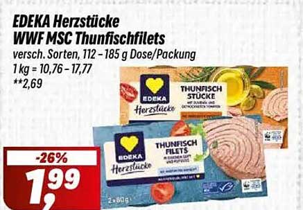 EDEKA Herzstücke WWF MSC Thunischfilets – jetzt nur 1,99€
