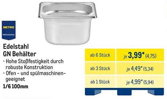 Edelstahl GN Behälter – Hohe Stoßfestigkeit durch robuste Konstruktion