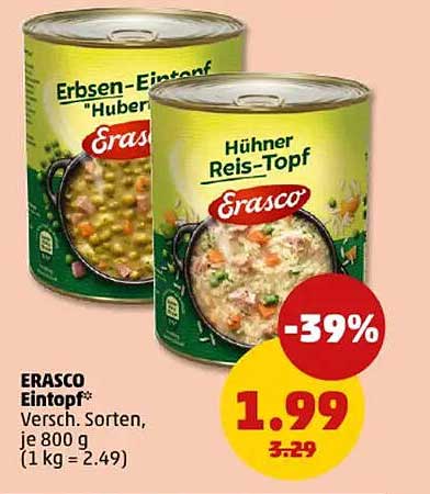 ERASCO Eintopf - Verschiedene Sorten, je 800 g