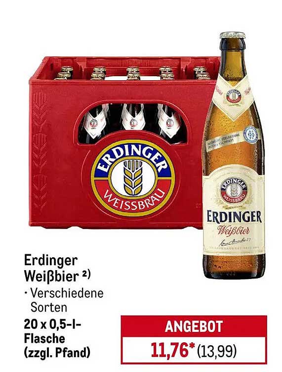 Erdinger Weißbier 20 x 0,5 l (zzgl. Pfand)