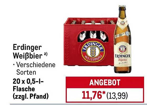 Erdinger Weißbier – 20 x 0,5-Liter-Flasche (zzgl. Pfand)