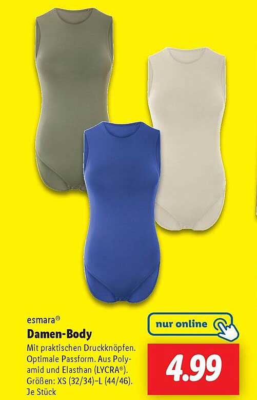 esmarа® Damen-Body mit praktischen Druckknöpfen