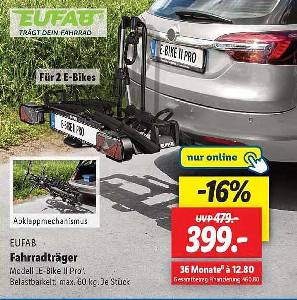 EUFAB Fahrradträger Modell „E-Bike II Pro“