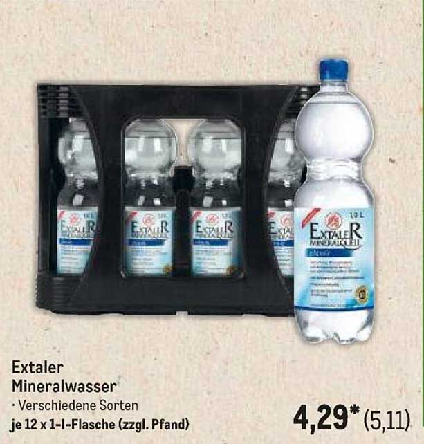 Extaler Mineralwasser, 12 x 1 L-Flasche