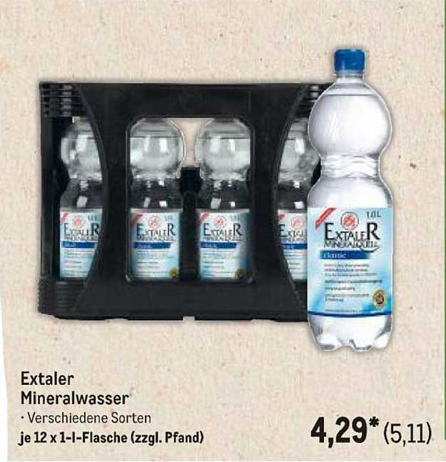 Extaler Mineralwasser - Verschiedene Sorten