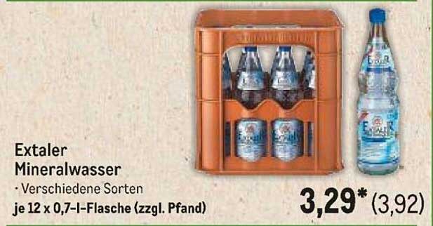 Extaler Mineralwasser - Verschiedene Sorten