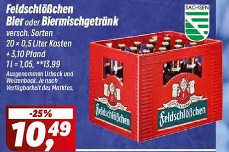 Feldschlößchen Bier oder Biermischgetränk - 20 x 0,5 Liter Kasten