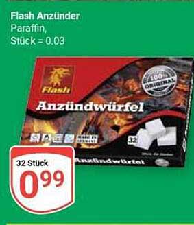 Flash Anzünder - Paraffin, 32 Stück = 0,03