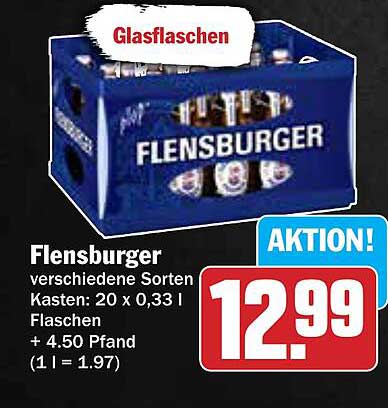 Flensburger Glasflaschen - 20 x 0,33 l Kasten