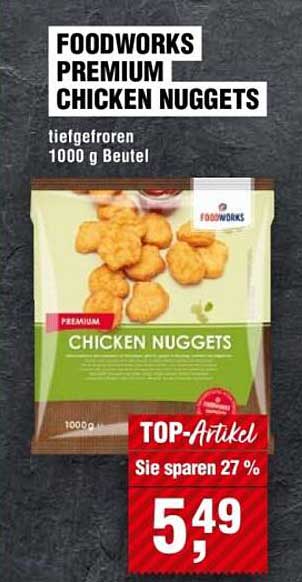 FOODWORKS PREMIUM CHICKEN NUGGETS 1000 g Beutel