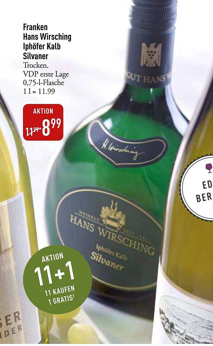 Franken Hans Wirsching Iphöfer Kalb Silvaner trocken 0,75 l-Flasche