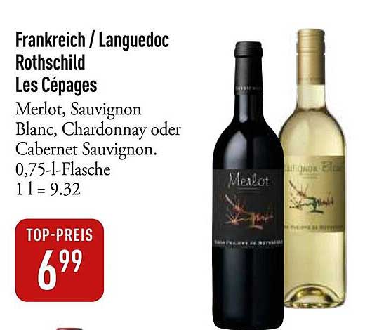 Frankreich / Languedoc Rothschild Les Cépages - Merlot, Sauvignon Blanc, Chardonnay oder Cabernet Sauvignon
