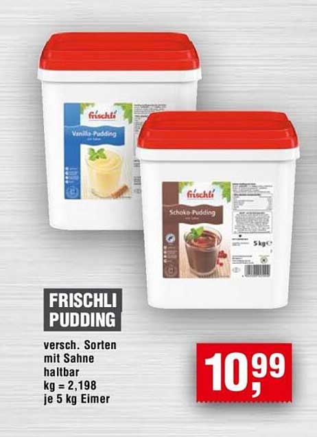 FRISCHLI PUDDING – Verschiedene Sorten mit Sahne
