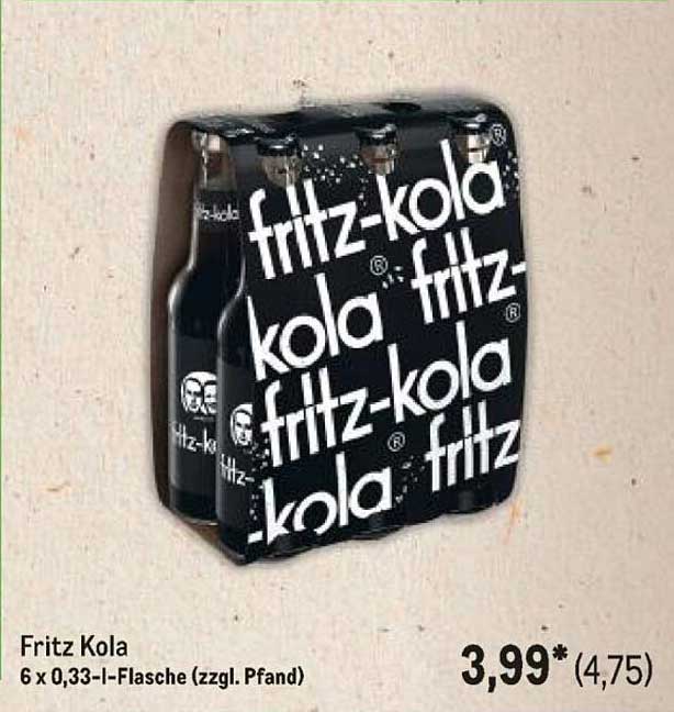 Fritz Kola 6 x 0,33-l-Flasche (zzgl. Pfand)
