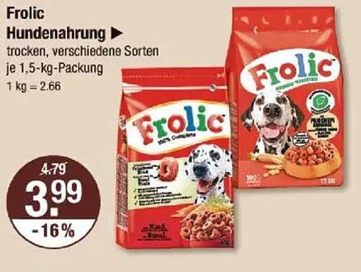Frolic Hundenahrung - trocken, verschiedene Sorten