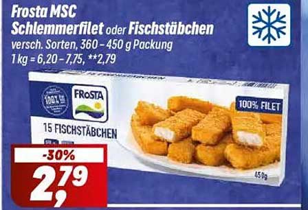 Frosta MSC Schlemmerfilet oder Fischstäbchen, 15 Stück, 450 g