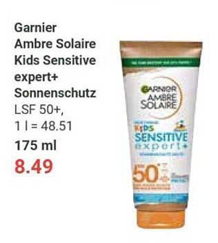 Garnier Ambre Solaire Kids Sensitive expert+ Sonnenschutz LSF 50+, 175 ml