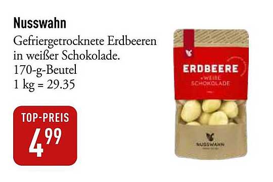 Gefriergetrocknete Erdbeeren in weißer Schokolade von Nusswahn