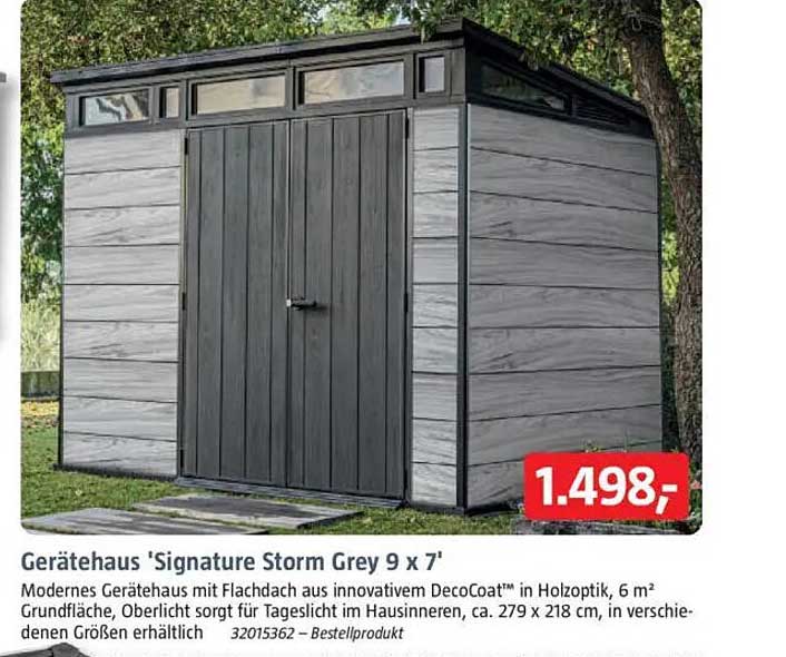 Gerätehaus 'Signature Storm Grey 9 x 7'