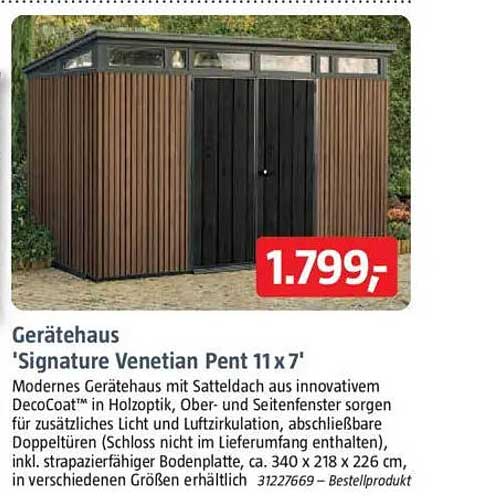 Gerätehaus 'Signature Venetian Pent 11 x 7'