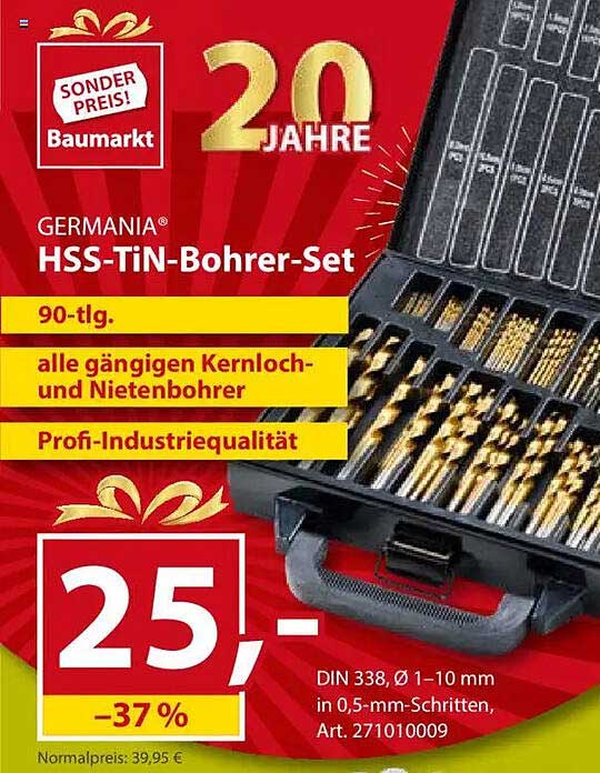GERMANIA® HSS-TiN-Bohrer-Set 90-tlg.