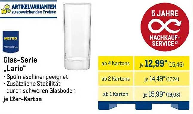 Glas-Serie „Lario“