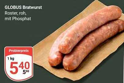 GLOBUS Bratwurst Roster, roh, mit Phosphat