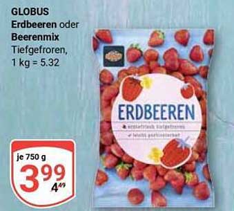 GLOBUS Erdbeeren oder Beerenmix Tiefgefroren, 750 g