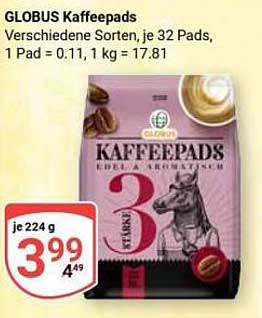 GLOBUS Kaffee Pads - Edel und Aromatisch