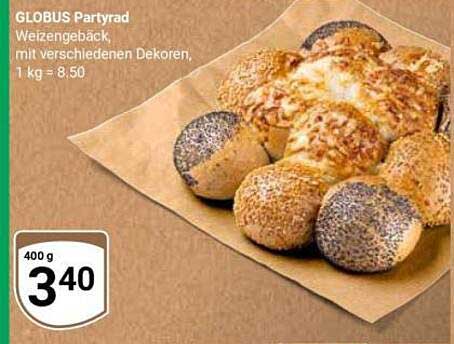 GLOBUS Partybrötchen - 400 g Weizengebäck mit verschiedenen Dekoren