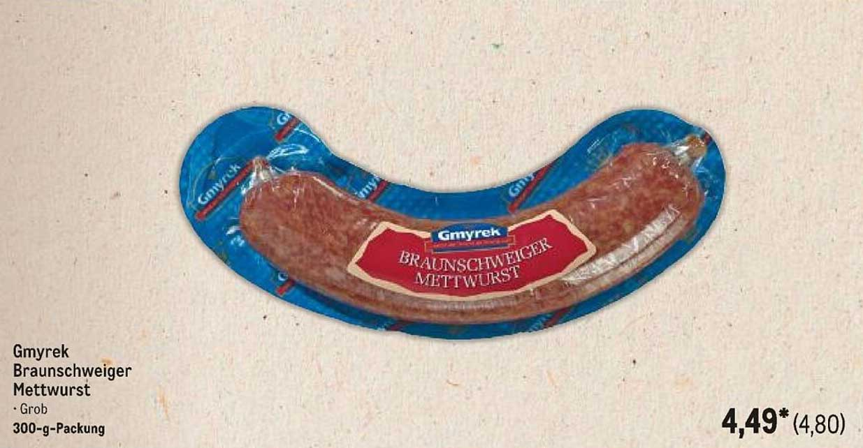 Gmyrek Braunschweiger Mettwurst 300-g-Packung