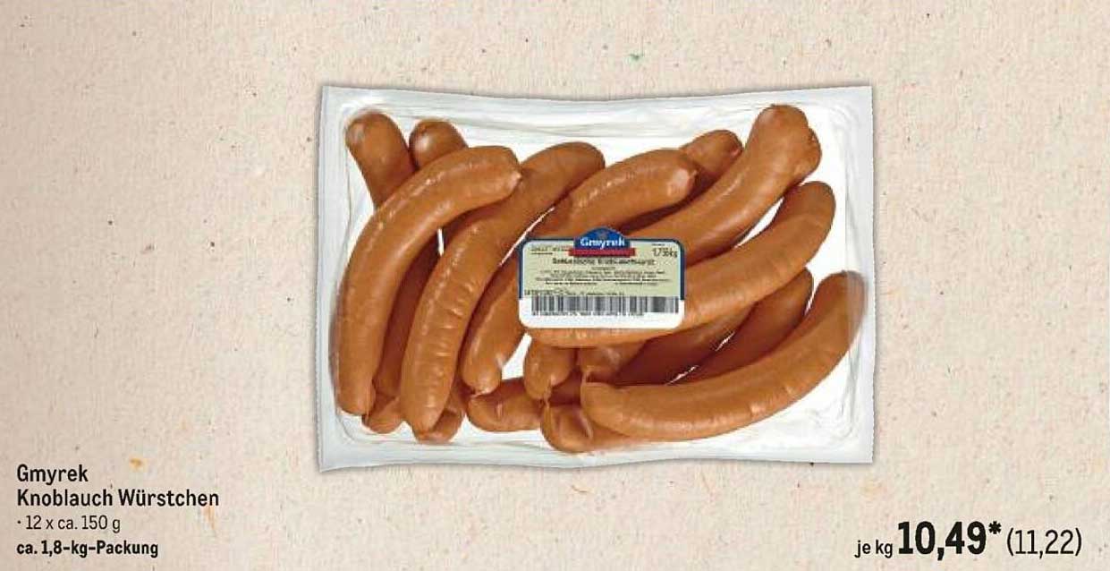 Gmyrek Knoblauch Würstchen - 12 x ca. 150 g