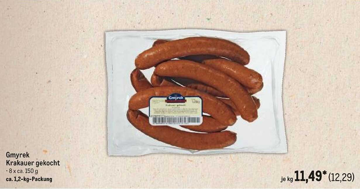 Gmyrek Krakauer gekocht - 8 x ca. 150 g