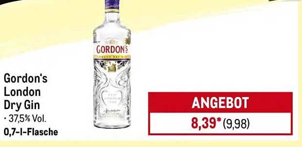 Gordon's London Dry Gin - 0,7 l Flasche