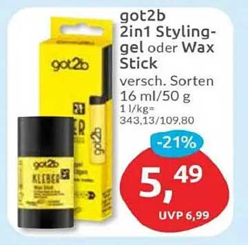 got2b 2in1 Stylinggel oder Wax Stick - Verschiedene Sorten