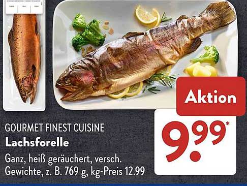 GOURMET FINEST CUISINE Lachsforelle, ganz, heiß geräuchert