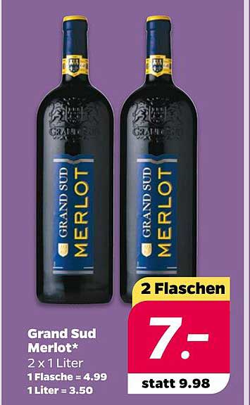 Grand Sud Merlot – 2 Flaschen für nur 7,- Euro