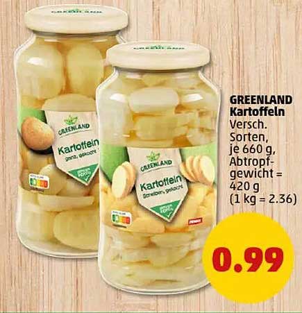 GREENLAND Kartoffeln, verschiedene Sorten, je 660 g